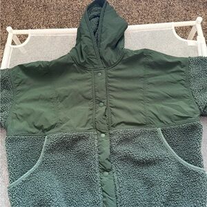 Aerie Dark Green Fleece Jacket